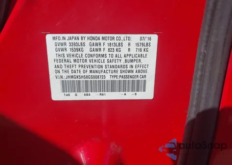 2016 Honda Fit Lx from USA, damaged, VIN JHMGK5H58GS008723